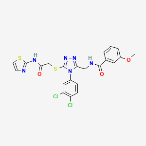 N-((4-(3,4-dichlorophenyl)-5-((2-oxo-2-(thiazol-2-ylamino)ethyl)thio)-4H-1,2,4-triazol-3-yl)methyl)-3-methoxybenzamide