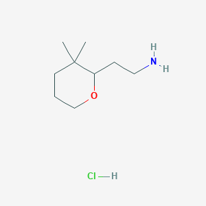 molecular formula C9H20ClNO B3020073 2-(3,3-Dimethyloxan-2-yl)ethanamine;hydrochloride CAS No. 2243509-56-8