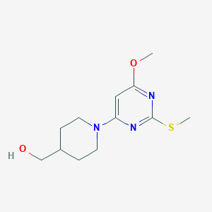 molecular formula C12H19N3O2S B3020074 (1-(6-Methoxy-2-(methylthio)pyrimidin-4-yl)piperidin-4-yl)methanol CAS No. 1353958-70-9