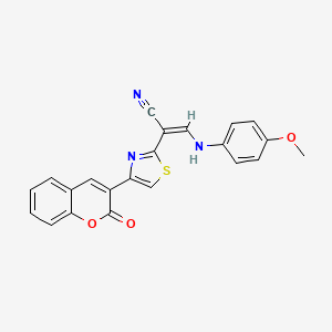 (Z)-3-((4-methoxyphenyl)amino)-2-(4-(2-oxo-2H-chromen-3-yl)thiazol-2-yl)acrylonitrile