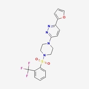 3-(Furan-2-yl)-6-(4-((2-(trifluoromethyl)phenyl)sulfonyl)piperazin-1-yl)pyridazine