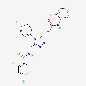 molecular formula C24H17Cl2F2N5O2S B3020090 2,4-dichloro-N-[[5-[2-(2-fluoroanilino)-2-oxoethyl]sulfanyl-4-(4-fluorophenyl)-1,2,4-triazol-3-yl]methyl]benzamide CAS No. 391930-82-8