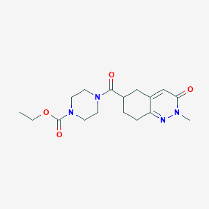 molecular formula C17H24N4O4 B3020091 Ethyl 4-(2-methyl-3-oxo-2,3,5,6,7,8-hexahydrocinnoline-6-carbonyl)piperazine-1-carboxylate CAS No. 2034259-44-2