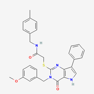 2-{[3-(3-methoxybenzyl)-4-oxo-7-phenyl-4,5-dihydro-3H-pyrrolo[3,2-d]pyrimidin-2-yl]sulfanyl}-N-(4-methylbenzyl)acetamide
