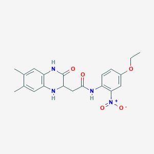 molecular formula C20H22N4O5 B3020096 2-(6,7-dimethyl-3-oxo-1,2,3,4-tetrahydroquinoxalin-2-yl)-N-(4-ethoxy-2-nitrophenyl)acetamide CAS No. 1008053-68-6