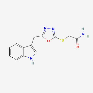 2-((5-((1H-indol-3-yl)methyl)-1,3,4-oxadiazol-2-yl)thio)acetamide