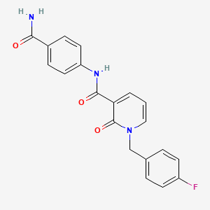molecular formula C20H16FN3O3 B3020106 N-(4-carbamoylphenyl)-1-(4-fluorobenzyl)-2-oxo-1,2-dihydropyridine-3-carboxamide CAS No. 946246-62-4