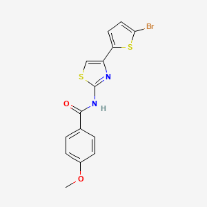 molecular formula C15H11BrN2O2S2 B3020110 N-[4-(5-bromothiophen-2-yl)-1,3-thiazol-2-yl]-4-methoxybenzamide CAS No. 476211-78-6