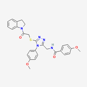 N-[[5-[2-(2,3-dihydroindol-1-yl)-2-oxoethyl]sulfanyl-4-(4-methoxyphenyl)-1,2,4-triazol-3-yl]methyl]-4-methoxybenzamide