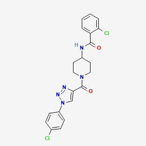 molecular formula C21H19Cl2N5O2 B3020117 2-chloro-N-(1-(1-(4-chlorophenyl)-1H-1,2,3-triazole-4-carbonyl)piperidin-4-yl)benzamide CAS No. 1251556-64-5
