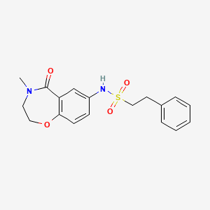 N-(4-methyl-5-oxo-2,3,4,5-tetrahydrobenzo[f][1,4]oxazepin-7-yl)-2-phenylethanesulfonamide