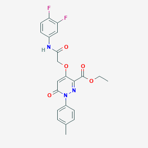 Ethyl 4-(2-((3,4-difluorophenyl)amino)-2-oxoethoxy)-6-oxo-1-(p-tolyl)-1,6-dihydropyridazine-3-carboxylate