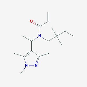 molecular formula C17H29N3O B3020134 N-(2,2-Dimethylbutyl)-N-[1-(1,3,5-trimethylpyrazol-4-yl)ethyl]prop-2-enamide CAS No. 2411307-51-0