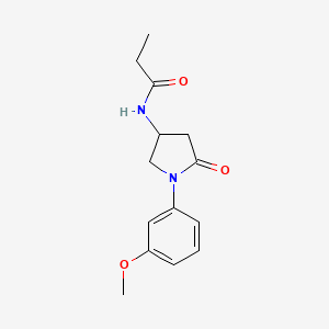 molecular formula C14H18N2O3 B3020141 N-(1-(3-methoxyphenyl)-5-oxopyrrolidin-3-yl)propionamide CAS No. 896372-19-3