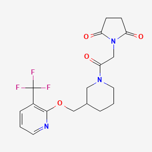 1-[2-Oxo-2-[3-[[3-(trifluoromethyl)pyridin-2-yl]oxymethyl]piperidin-1-yl]ethyl]pyrrolidine-2,5-dione