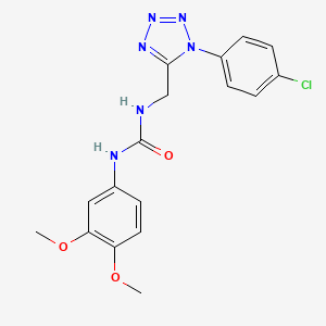 molecular formula C17H17ClN6O3 B3020148 1-((1-(4-chlorophenyl)-1H-tetrazol-5-yl)methyl)-3-(3,4-dimethoxyphenyl)urea CAS No. 942000-71-7