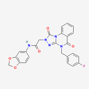 N-(2H-1,3-benzodioxol-5-yl)-2-{4-[(4-fluorophenyl)methyl]-1,5-dioxo-1H,2H,4H,5H-[1,2,4]triazolo[4,3-a]quinazolin-2-yl}acetamide