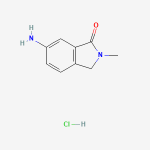 molecular formula C9H11ClN2O B3020152 6-amino-2-methyl-2,3-dihydro-1H-isoindol-1-one hydrochloride CAS No. 2251053-98-0