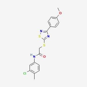 molecular formula C18H16ClN3O2S2 B3020155 N-(3-chloro-4-methylphenyl)-2-((3-(4-methoxyphenyl)-1,2,4-thiadiazol-5-yl)thio)acetamide CAS No. 864922-31-6