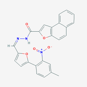 molecular formula C25H17N3O5 B302016 N'-[(5-{2-nitro-4-methylphenyl}-2-furyl)methylene]naphtho[2,1-b]furan-2-carbohydrazide 