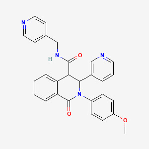 molecular formula C28H24N4O3 B3020163 2-(4-methoxyphenyl)-1-oxo-3-(pyridin-3-yl)-N-[(pyridin-4-yl)methyl]-1,2,3,4-tetrahydroisoquinoline-4-carboxamide CAS No. 1022744-73-5