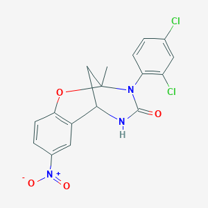 3-(2,4-dichlorophenyl)-2-methyl-8-nitro-5,6-dihydro-2H-2,6-methanobenzo[g][1,3,5]oxadiazocin-4(3H)-one