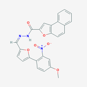 molecular formula C25H17N3O6 B302017 N'-[(5-{2-nitro-4-methoxyphenyl}-2-furyl)methylene]naphtho[2,1-b]furan-2-carbohydrazide 