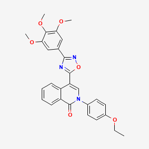 molecular formula C28H25N3O6 B3020171 2-(4-ethoxyphenyl)-4-[3-(3,4,5-trimethoxyphenyl)-1,2,4-oxadiazol-5-yl]isoquinolin-1(2H)-one CAS No. 1207002-31-0