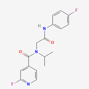 molecular formula C17H17F2N3O2 B3020176 N-(4-fluorophenyl)-2-[1-(2-fluoropyridin-4-yl)-N-(propan-2-yl)formamido]acetamide CAS No. 1333653-29-4