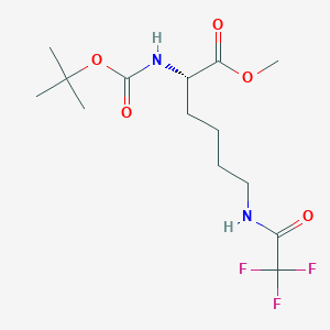 molecular formula C14H23F3N2O5 B3020177 MEthyl (2S)-2-{[(tert-butoxy)carbonyl]amino}-6-(trifluoroacetamido)hexanoate CAS No. 1170316-24-1