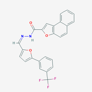 molecular formula C25H15F3N2O3 B302018 N'-({5-[3-(trifluoromethyl)phenyl]-2-furyl}methylene)naphtho[2,1-b]furan-2-carbohydrazide 