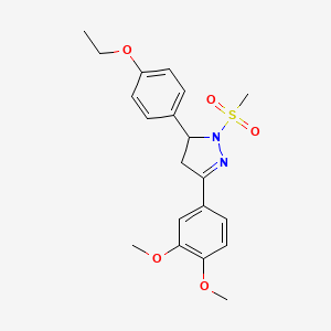 molecular formula C20H24N2O5S B3020192 3-(3,4-dimethoxyphenyl)-5-(4-ethoxyphenyl)-1-(methylsulfonyl)-4,5-dihydro-1H-pyrazole CAS No. 867042-38-4