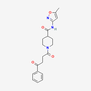 molecular formula C20H23N3O4 B3020194 N-(5-methylisoxazol-3-yl)-1-(4-oxo-4-phenylbutanoyl)piperidine-4-carboxamide CAS No. 1226432-97-8