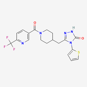4-(thiophen-2-yl)-3-((1-(6-(trifluoromethyl)nicotinoyl)piperidin-4-yl)methyl)-1H-1,2,4-triazol-5(4H)-one