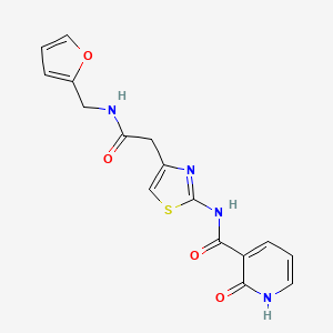 molecular formula C16H14N4O4S B3020199 N-(4-(2-((furan-2-ylmethyl)amino)-2-oxoethyl)thiazol-2-yl)-2-oxo-1,2-dihydropyridine-3-carboxamide CAS No. 946336-07-8