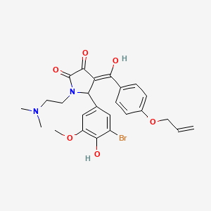 molecular formula C25H27BrN2O6 B3020201 4-(4-(allyloxy)benzoyl)-5-(3-bromo-4-hydroxy-5-methoxyphenyl)-1-(2-(dimethylamino)ethyl)-3-hydroxy-1H-pyrrol-2(5H)-one CAS No. 867137-06-2