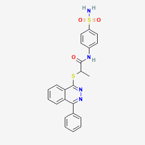 molecular formula C23H20N4O3S2 B3020204 2-[(4-phenylphthalazin-1-yl)sulfanyl]-N-(4-sulfamoylphenyl)propanamide CAS No. 930023-98-6