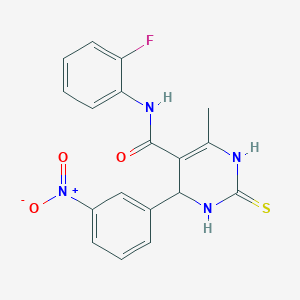 N-(2-fluorophenyl)-6-methyl-4-(3-nitrophenyl)-2-sulfanylidene-3,4-dihydro-1H-pyrimidine-5-carboxamide