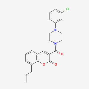 molecular formula C23H21ClN2O3 B3020208 8-allyl-3-{[4-(3-chlorophenyl)piperazino]carbonyl}-2H-chromen-2-one CAS No. 663928-93-6