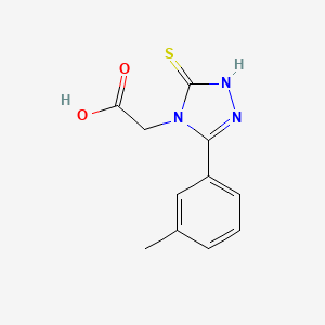 molecular formula C11H11N3O2S B3020209 2-[3-(3-methylphenyl)-5-sulfanyl-4H-1,2,4-triazol-4-yl]acetic acid CAS No. 854137-72-7