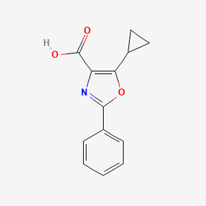 molecular formula C13H11NO3 B3020214 5-Cyclopropyl-2-phenyl-1,3-oxazole-4-carboxylic acid CAS No. 1016761-70-8