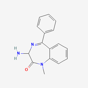 molecular formula C16H15N3O B3020215 3-Amino-1-methyl-5-phenyl-1H-benzo[E][1,4]diazepin-2(3H)-one CAS No. 103421-61-0