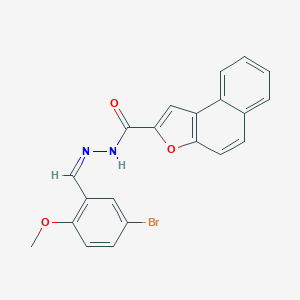 molecular formula C21H15BrN2O3 B302022 N'-(5-bromo-2-methoxybenzylidene)naphtho[2,1-b]furan-2-carbohydrazide 