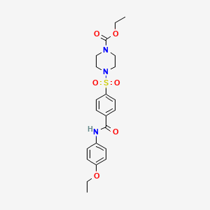 molecular formula C22H27N3O6S B3020221 ethyl 4-{4-[(4-ethoxyphenyl)carbamoyl]benzenesulfonyl}piperazine-1-carboxylate CAS No. 399001-03-7