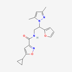 5-cyclopropyl-N-(2-(3,5-dimethyl-1H-pyrazol-1-yl)-2-(furan-2-yl)ethyl)isoxazole-3-carboxamide