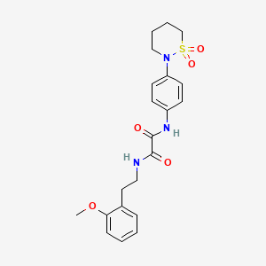 molecular formula C21H25N3O5S B3020226 N1-(4-(1,1-dioxido-1,2-thiazinan-2-yl)phenyl)-N2-(2-methoxyphenethyl)oxalamide CAS No. 899748-26-6