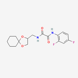 molecular formula C17H20F2N2O4 B3020234 N1-(1,4-dioxaspiro[4.5]decan-2-ylmethyl)-N2-(2,4-difluorophenyl)oxalamide CAS No. 900006-74-8