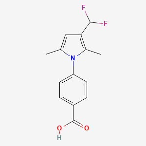 molecular formula C14H13F2NO2 B3020236 4-[3-(Difluoromethyl)-2,5-dimethylpyrrol-1-yl]benzoic acid CAS No. 2248329-42-0