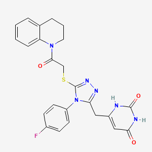 6-((5-((2-(3,4-dihydroquinolin-1(2H)-yl)-2-oxoethyl)thio)-4-(4-fluorophenyl)-4H-1,2,4-triazol-3-yl)methyl)pyrimidine-2,4(1H,3H)-dione