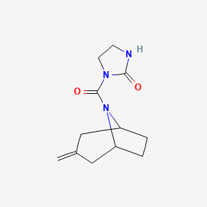 molecular formula C12H17N3O2 B3020240 1-((1R,5S)-3-methylene-8-azabicyclo[3.2.1]octane-8-carbonyl)imidazolidin-2-one CAS No. 2320679-90-9